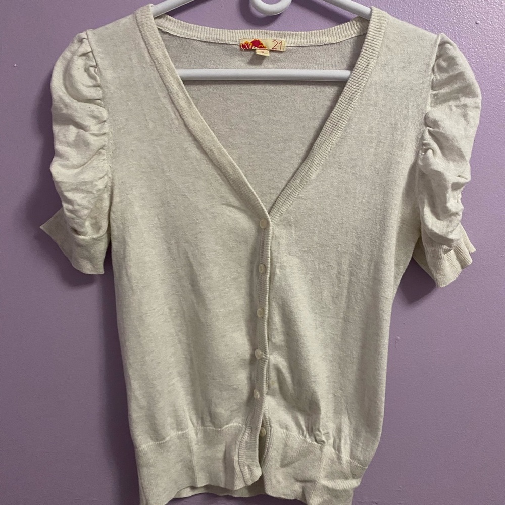 Forever 21 puffed sleeved cardigan size small